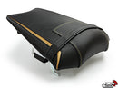 LuiMoto Sport Seat Covers '10-'14 Yamaha FZ8/Fazer 8 - CF Black/Deep Gold - Motostarz USA