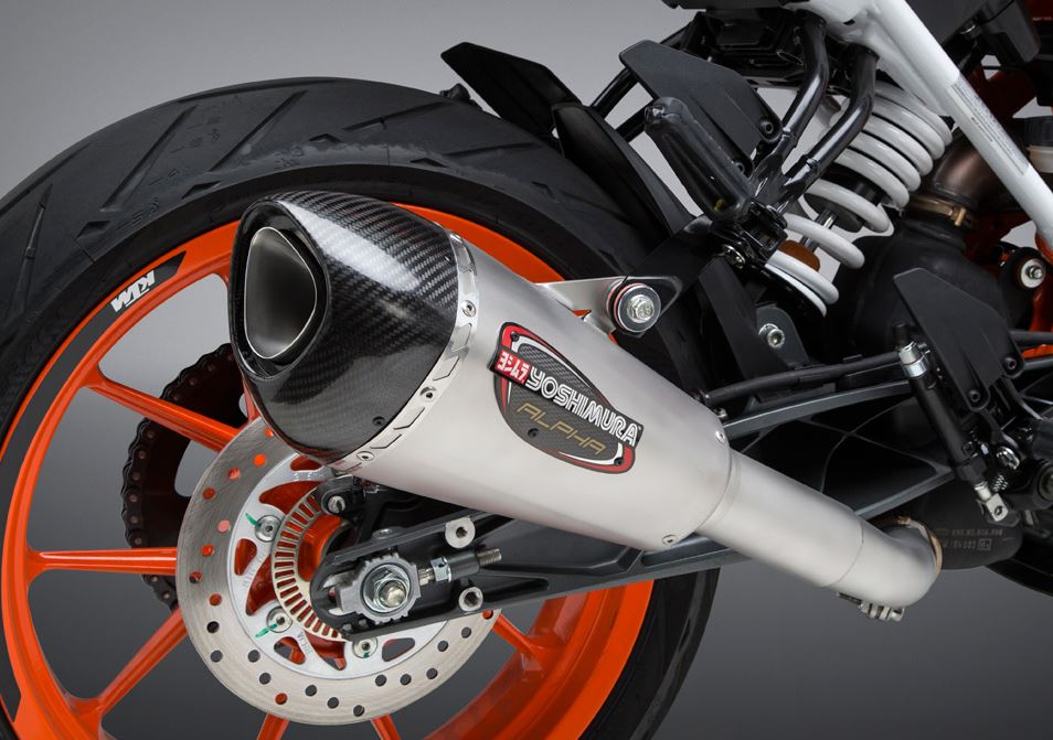 Yoshimura Street ALPHA T SS-SS-CF Work Finish Slip-On Exhaust '17-'19 KTM 390 Duke/RC 390