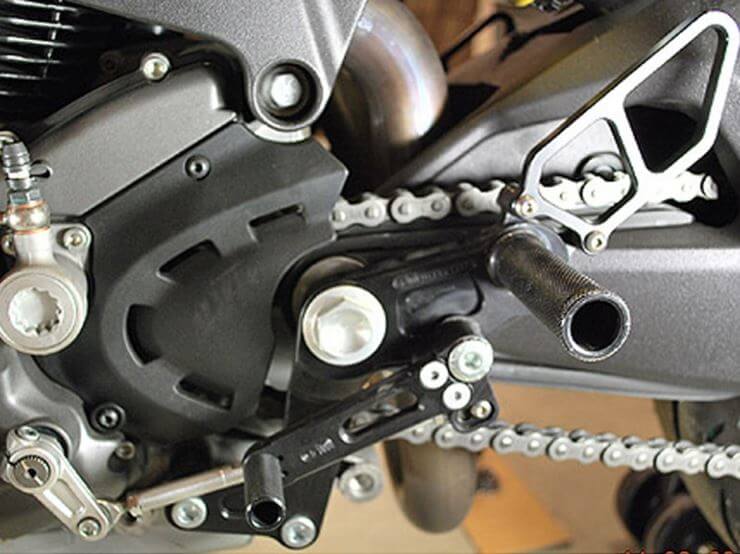 Woodcraft Complete Rearset Kit for '09-'14 Ducati Monster 696/796/1100