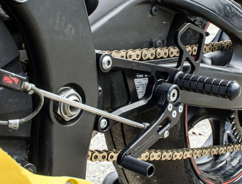 Woodcraft Complete Rearset Kit w/Pedals '06-'20 Yamaha R6 - GP Shift