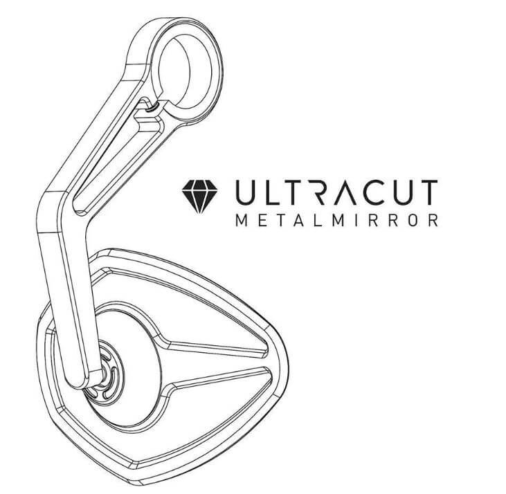 Motogadget m-view flight Bar End Mirror for 7/8 & 1" Handlebars (Each)