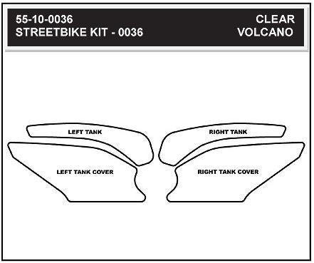 StompGrip Volcano Traction Tank Pad Kit for 2008-2012 Kawasaki NINJA 250R