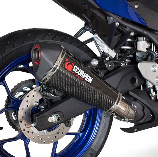 Scorpion Serket Taper Slip-On Exhaust System '14-'16 Yamaha YZF R3/R25