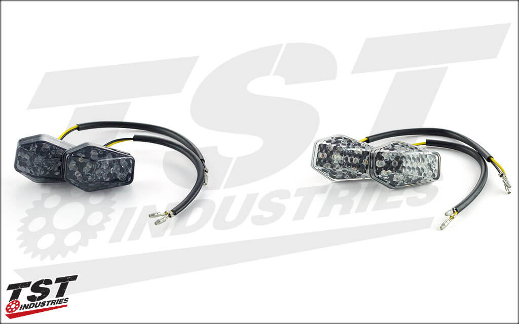 TST Industries LED Front Flushmount Turn Signals for 17-26 Kawasaki Z125