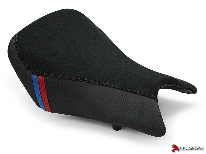 LuiMoto Motorsports Edition Seat Cover 2012-2014 BMW S1000RR - Black Suede/Cf Black