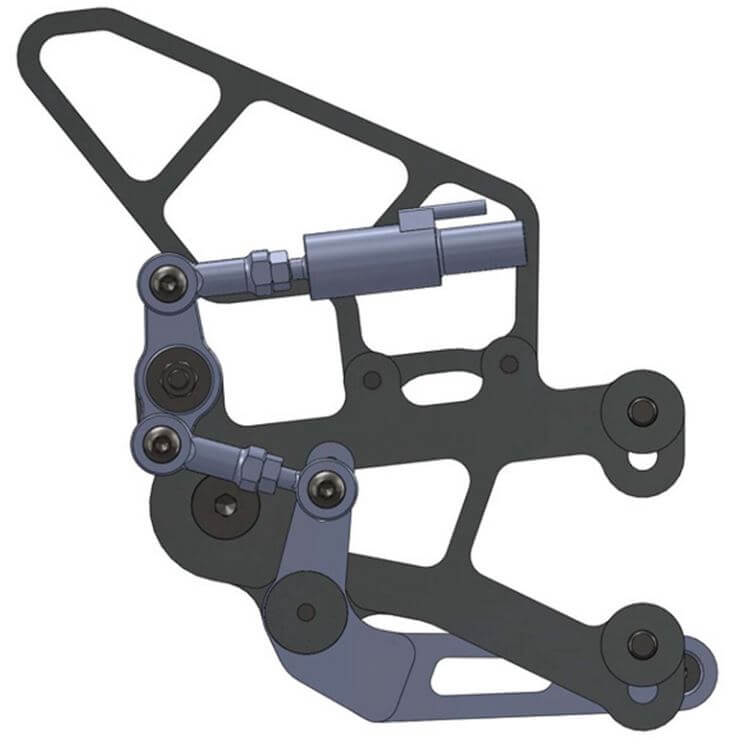 Woodcraft Rearset Kit GP Shift With Pedals for '10-'14 BMW S1000RR, '14-'16 S1000R