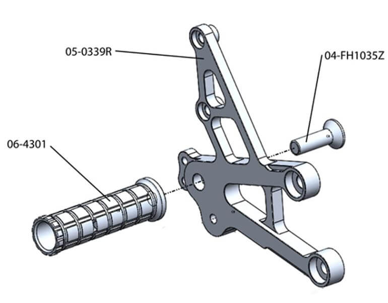 Woodcraft Rearset With Shift Pedal for '08-'16 Honda CBR1000RR