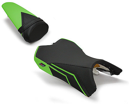 LuiMoto Sport Seat Covers '10-'13 Kawasaki Z1000 - CF Black/Green - Motostarz USA