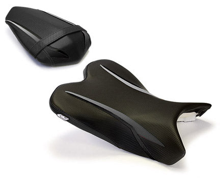 LuiMoto Raven Edition Seat Cover '09-'14 Yamaha YZF R1 - CF Black/Aluminum Black - Motostarz USA