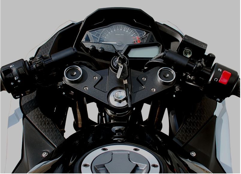 WoodCraft Clip-Ons Assembly Black Bars Kawasaki Ninja 250, Ninja 300