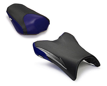 LuiMoto Raven Edition Seat Covers 2006-2013 Yamaha FZ1 - Cf Black/Deep Blue