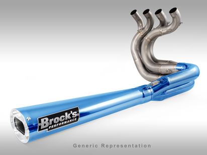 Brocks Performance TiWinder Blue 18" Muffler Full Titanium Exhaust System for 1999-2014 Suzuki Hayabusa