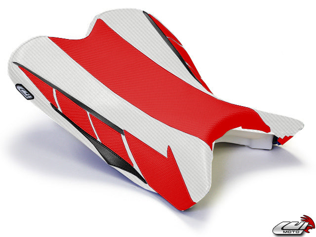 LuiMoto Limited Edition Seat Cover 2009-2014 Yamaha YZF R1 - CF Red/White