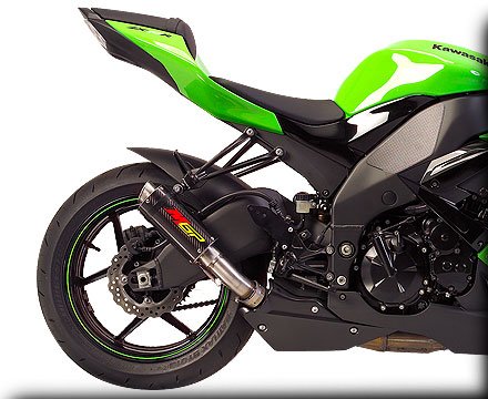 Hotbodies Racing MGP Growler Carbon Slip-on Exhaust System 2008-2010 Kawasaki ZX10R