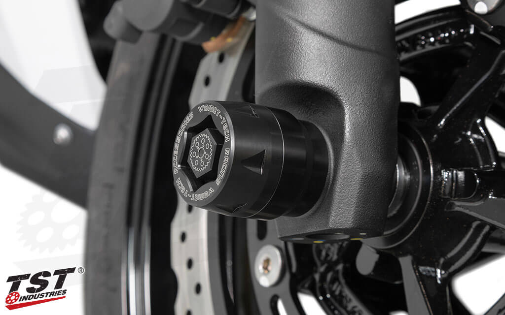 TST Industries Axle Slider Crash Protection for Kawasaki '18- Ninja 400, '19- Z400, '24- Ninja 500