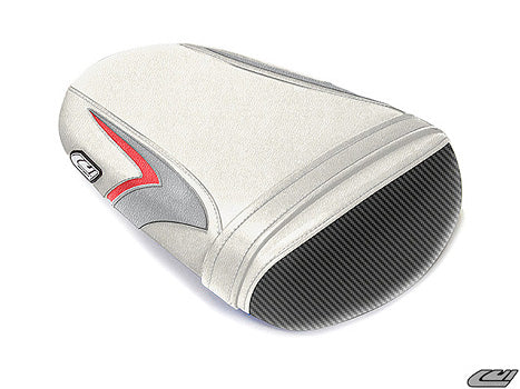LuiMoto Sport Seat Covers '08-'10 Suzuki GSXR 600/750 - Pearl/Silver - Motostarz USA