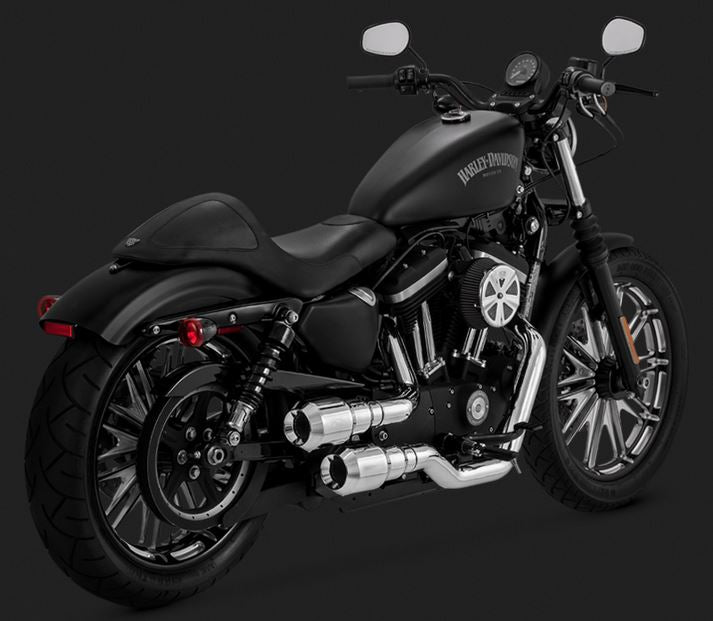 Vance & Hines Hi-Output Grenades 2-into-2 Chrome Full Exhaust Systems 2004-2015 Harley Davidson Sportster