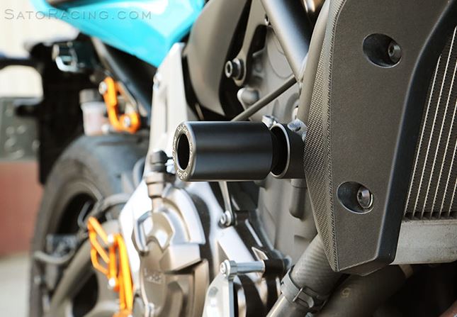 Sato Racing Frame Sliders for 2014-2017 Yamaha MT-07 / FZ-07 | Y-MT07FS-BK