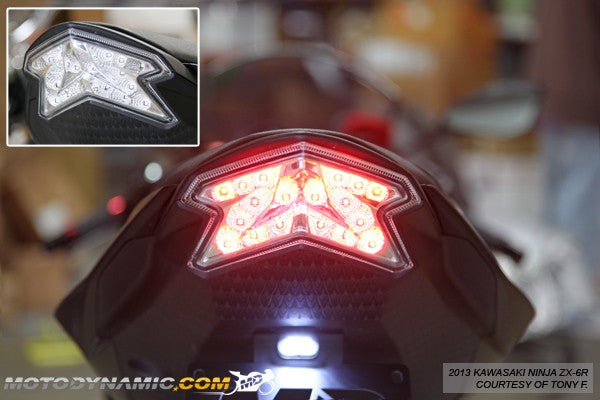 Motodynamic Sequential LED Tail Light For '13-'16 Kawasaki ZX6R 636, '13-'16 Z800