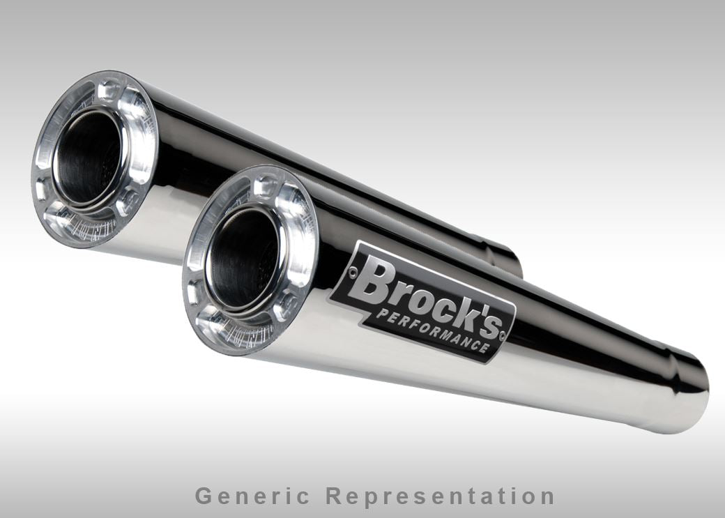 Brocks Performance 14" Dual Short Meg Slip-on Exhaust System 2008-2014 Suzuki Hayabusa GSXR1300R