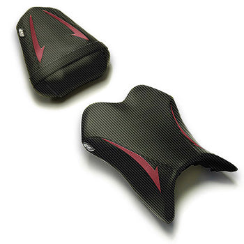 LuiMoto Raven Seat Cover 2007-2008 Yamaha YZF R1 - CF Black/Deep Red