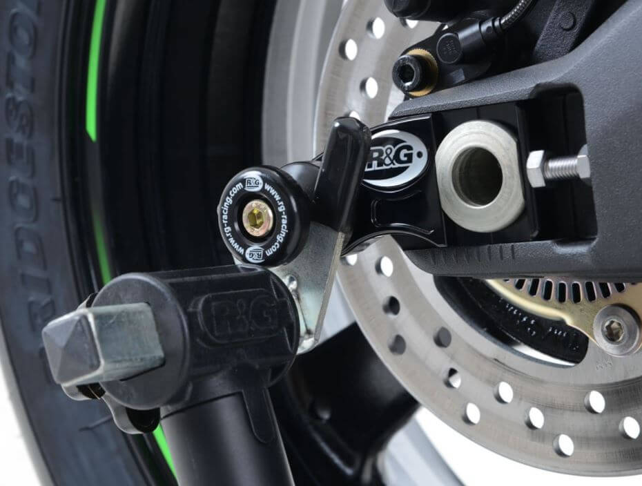 R&G Offset Cotton Reel Swingarm Spools Kawasaki '16- ZX-10R, '20 ZH2