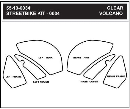 StompGrip Volcano Traction Tank Pad Kit for 2008-2010 Kawasaki Ninja ZX-10R