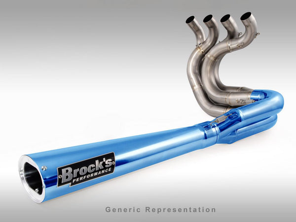 Brocks Performance TiWinder Blue Full Titanium Exhaust System for 2007-2008 Suzuki GSX-R1000