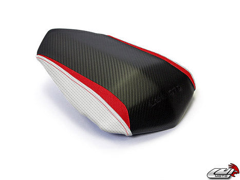 LuiMoto Sport Seat Covers '09-'14 Yamaha YZF R1 - CF Black/Red/CF Pearl - Motostarz USA