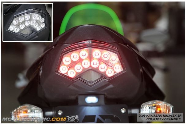 Motodynamic Sequential LED Tail Light For '09-'12 Kawasaki ZX6R, '08-'10 ZX10R, '07-'09 Z1000 - Clear