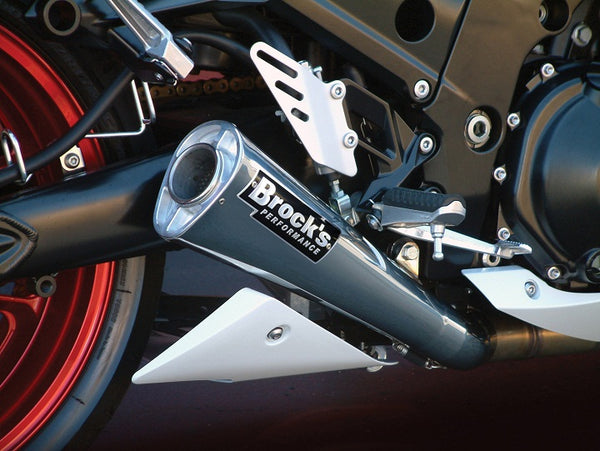 Brocks Performance 14" Alien Head 2 Polished Full Exhaust System 2006-2011 Kawasaki ZX-14