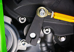 This specially designed change arm kit gives Sato ZX-10R Rear Sets a reverse shift pattern.