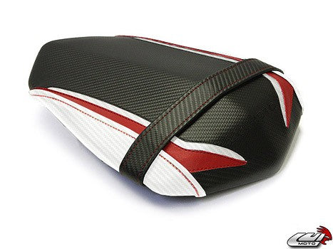 LuiMoto Raven Edition Seat Cover '09-'14 Yamaha YZF R1 - CF Black/Red/Pearl - Motostarz USA