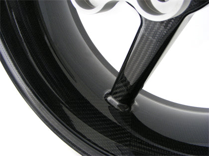 BST 5.5" x "17 5 Spoke Slanted Carbon Fiber Rear Wheel for 2006-2012 Triumph Daytona 675/R, Street Triple/R