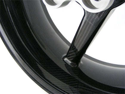 BST 5.5" x "17 5 Spoke Slanted Carbon Fiber Rear Wheel for 2013-2017 Triumph Daytona 675/R, Street Triple/R