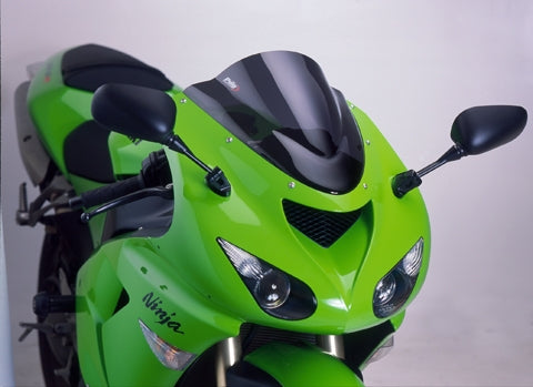 Puig Racing Windscreen for 2005-2008 Kawasaki ZX6R, 2006-2007 ZX10R - Dark Smoke