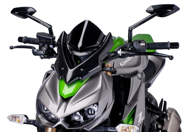 Puig Racing Naked New Generation Windscreens for 2014-2015 Kawasaki Z1000 - Black