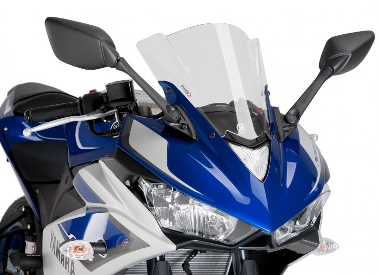 Puig Z Racing Windscreens For 2015-2016 Yamaha YZF R3 - Clear