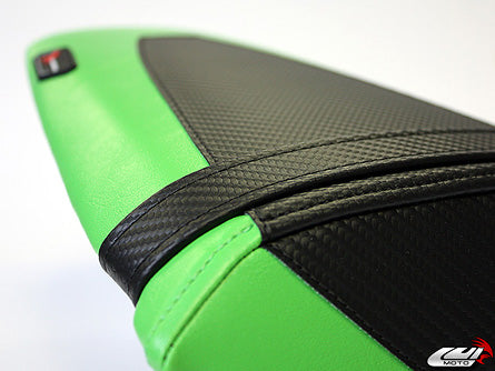 LuiMoto Sport Seat Covers '11-'15 Kawasaki ZX10R - Black/Green - Motostarz USA