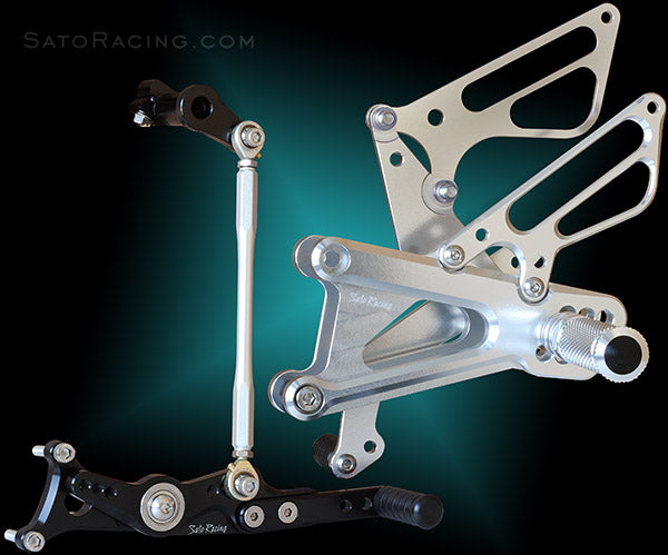 Sato Racing Rear Set Kit For 2006-2012 Triumph Daytona 675 / Street Triple - Silver