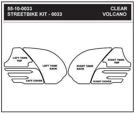 StompGrip Volcano Traction Tank Pad Kit for 2006-2011 Kawasaki Ninja ZX-14R