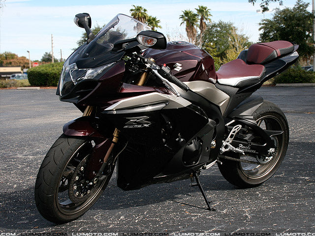 LuiMoto Sport Seat Covers '09-'16 Suzuki GSXR 1000 - Burgundy/Silver - Motostarz USA