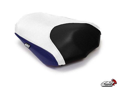 LuiMoto Raven Edition Seat Covers 2006-2013 Yamaha FZ1 - Cf Black/Deep Blue/Cf White