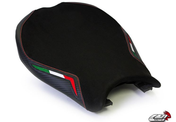 LuiMoto Team Italia Suede Leather Rider Seat Cover Ducati 848/1098/1198 - Motostarz USA