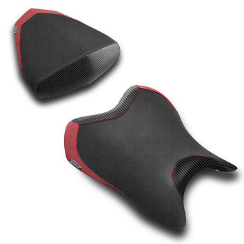 LuiMoto Anniversary Edition Seat Cover 06-07 Yamaha YZF-R6 - Cf Black/Deep Red