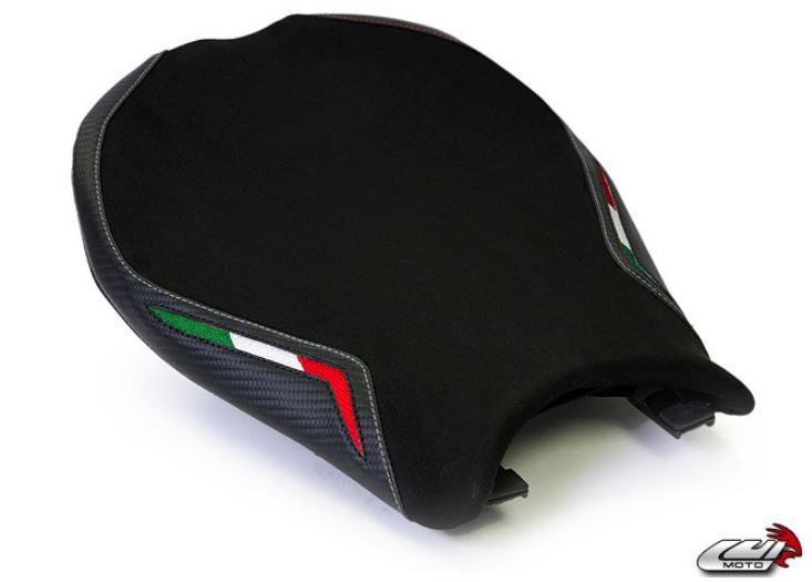 LuiMoto Team Italia Suede Leather Rider Seat Cover Ducati 848/1098/1198 - Motostarz USA