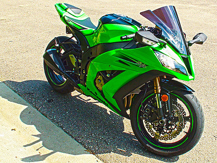 LuiMoto Sport Seat Covers '11-'15 Kawasaki ZX10R - Black/Green - Motostarz USA