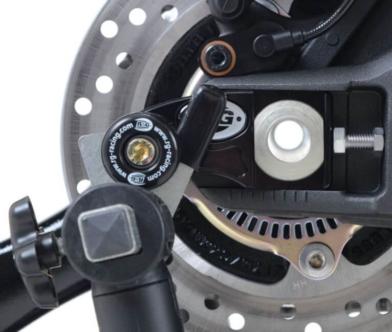 R&G Offset Cotton Reel Swingarm Spools Kawasaki '16- ZX-10R, '20 ZH2