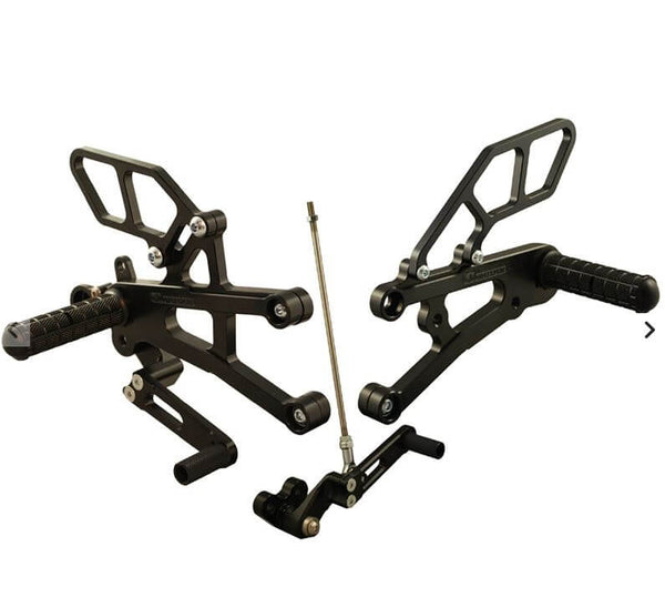 Woodcraft Complete Rearset Kit GP Shift Without QuickShifter for '13-'17 Triumph 675