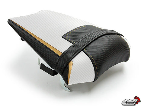 LuiMoto Sport Seat Covers '10-'14 Yamaha FZ8/Fazer 8 - CF Black/CF Pearl/Gold - Motostarz USA